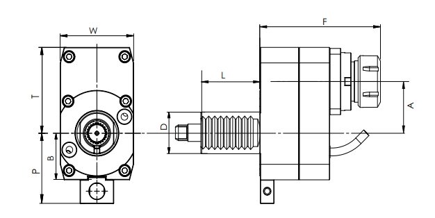 SPEZIFIKATION VON VDI AXIAL DRIVEN KOPF, OFFSET, DIN 1809