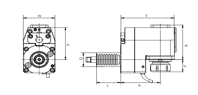 SPEZIFIKATION VON VDI RADIAL DRIVEN KOPF, OFFSET, DIN 1809