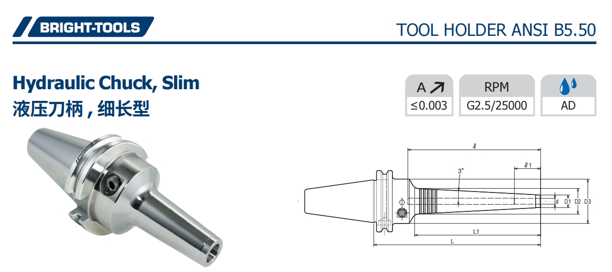 SPEZIFIKATION VON CAT Hydraulic Chuck, Slim