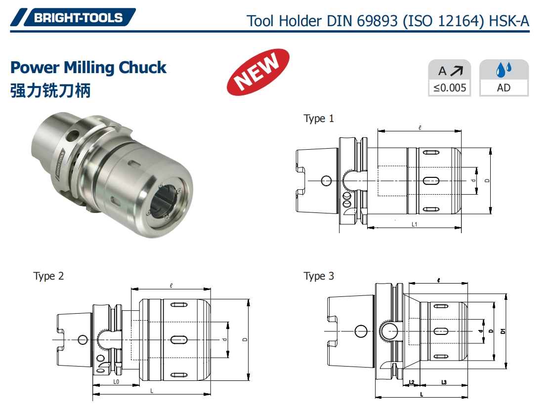 SPEZIFIKATION VON HSK Power Milling Chuck