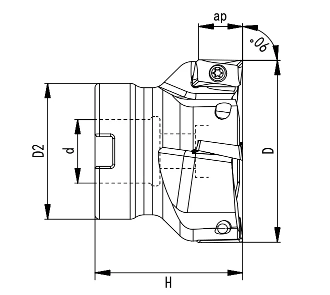 SPECIFICATION OF FACE MILLING CUTTER, AMPT INSERTS APMT1604 - 翻译中...