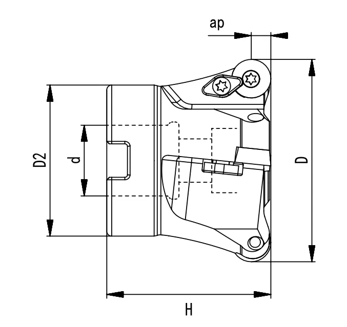 SPECIFICATION OF FACE MILLING CUTTER, ROUND INSERTS RP..1204/RD..1204 - 翻译中...