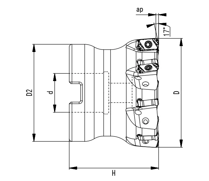 SPECIFICATION OF HIGH-FEED FACE MILLING CUTTER LN0303 - 翻译中...