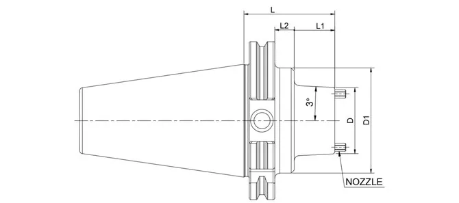 SPEZIFIKATION DES 2-TEILIGEN SK SLIM SHRINK FIT CHUCK, KÜHLMITTEL