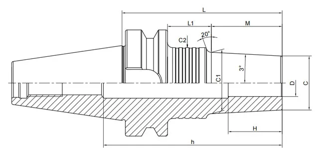 Spezifikation des BT-Schrumpfspannfutters 3° Standardform A