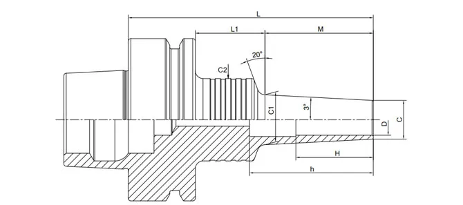 Spezifikation des HSK-F Schrumpffutters 3° Slim Form B