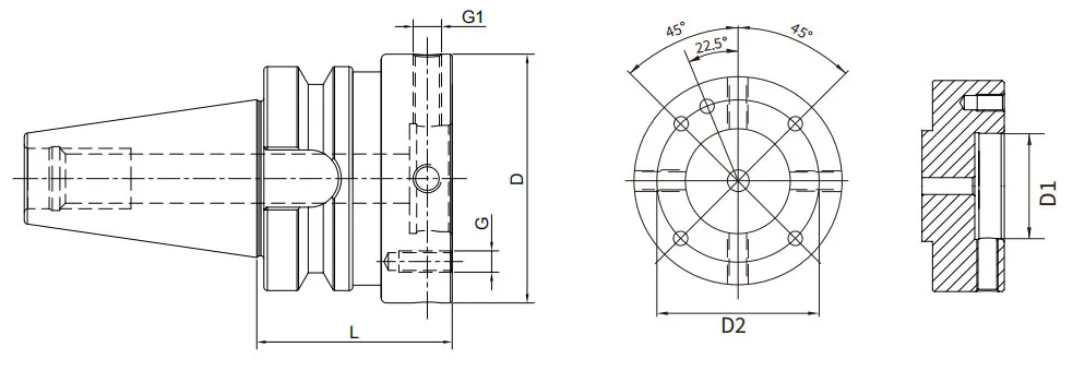 SPEZIFIKATION DES BBT-RUNOUT-EINSTELLBAREN FLANSCHADAPTERS