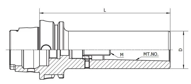 Spezifikation des Morsekonusadapters mit Zugstange nach DIN 69893