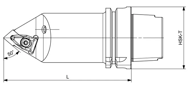 Spezifikation des HSK-T Drehwerkzeugs DCMNN 50°/80°/50°