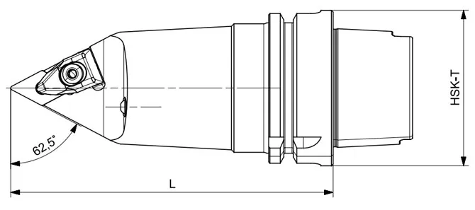 Spezifikation des HSK-T Drehwerkzeugs DDNNN 62,5°/55°/62,5°