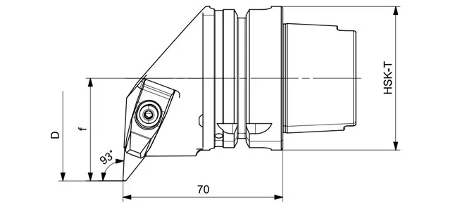 Spezifikation des HSK-T Drehwerkzeugs DVUNR | DVUNL 93°/35°