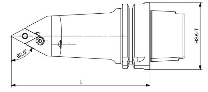 Spezifikation des HSK-T Drehwerkzeugs PDNNN 62,5°/55°/62,5°