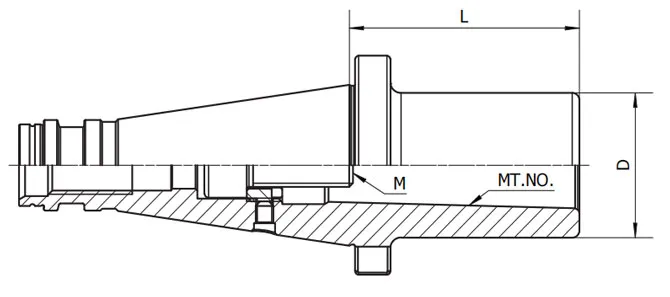 Spezifikation des DIN 2080 Morse-Kegeladapters mit Zugstange