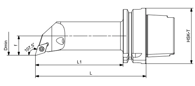 Spezifikation des HSK-T Drehwerkzeugs lang SDQCR | SDQCL 107,5°/55°