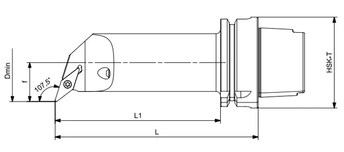 Spezifikation des HSK-T Drehwerkzeugs lang SVQCR | SVQCL 107,5°/55°