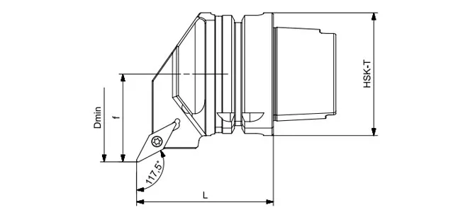 Spezifikation des HSK-T Drehwerkzeugs SVPBR | SVPBL | SVPCR | SVPCL 117,5°/35°