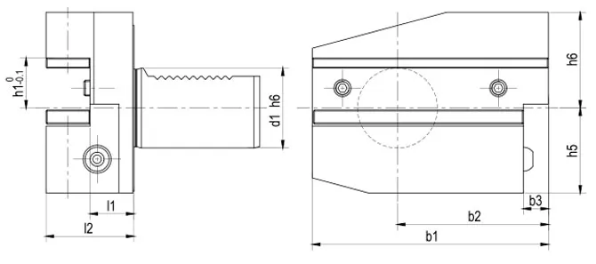 Spezifikation für Radialhalter Form B7 Umgekehrt rechts, lang