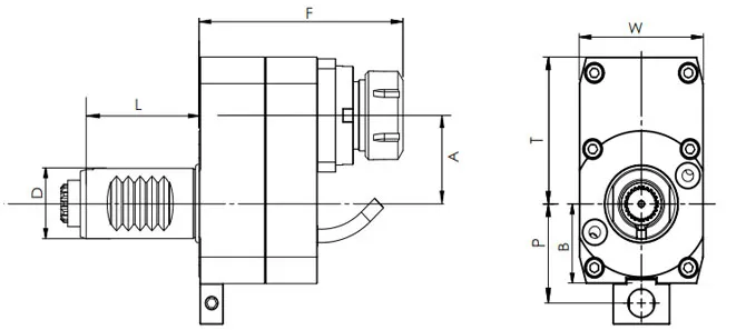 Spezifikation des VDI-Axialantriebskopfes, Offset, DIN 5480